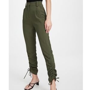 Aje Olive Interlace High Waist Pants